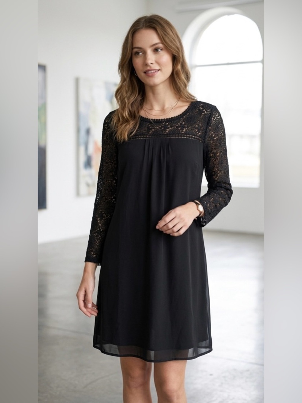 Twik (Simons Exclusive) Black Lace Overlay Dress